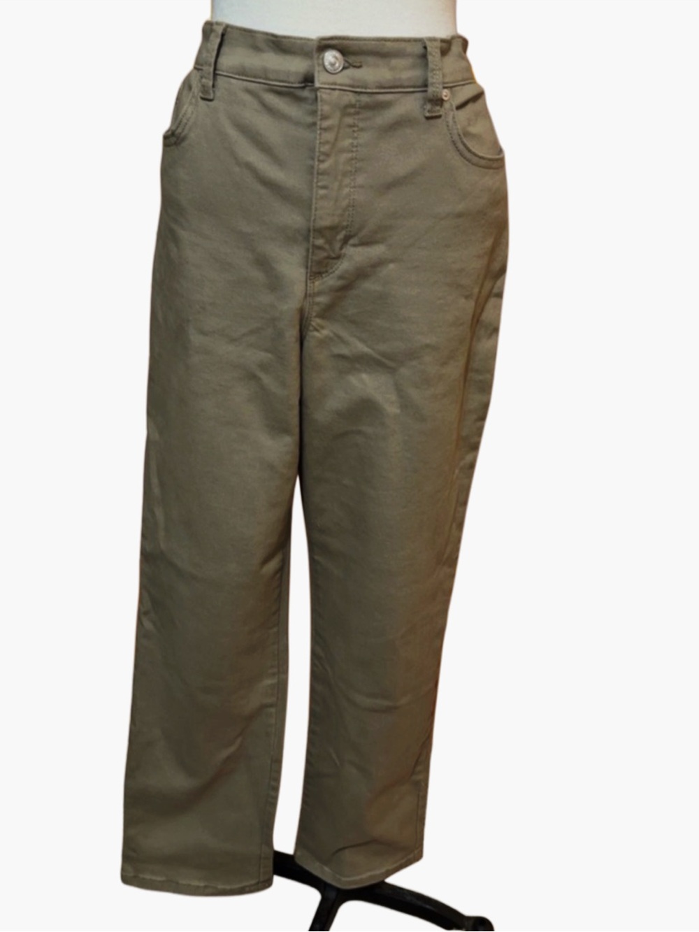 Gloria Vanderbilt Amanda Mid-Rise Straight-Leg Regular Fit Tan Jean Size 10